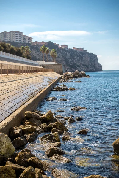 The shore along the West side of the Rock of Gibraltar