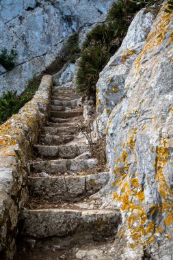 Cebelitarık Rock üzerinde bir patika. Gibraltar İngiliz denizaşırı Bölgesi İspanya'nın güney ucunda yer almaktadır