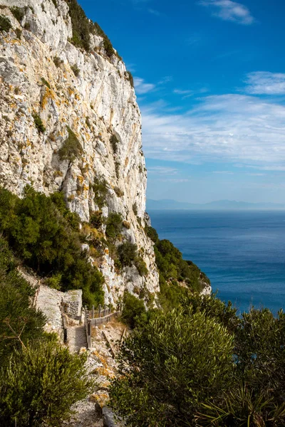 Caminho Rocha Gibraltar Gibraltar Território Ultramarino Britânico Localizado Ponta Sul — Fotografia de Stock