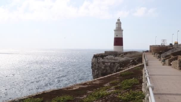 Gibraltar United Kingdom 2Nd October 2018 Trinity House Lighthouse Europa — стоковое видео