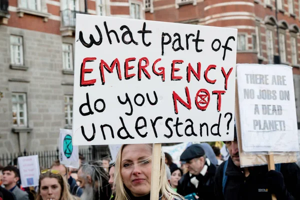 Londres Reino Unido Noviembre Manifestantes Rebelión Contra Extinción Bloquean Puente —  Fotos de Stock