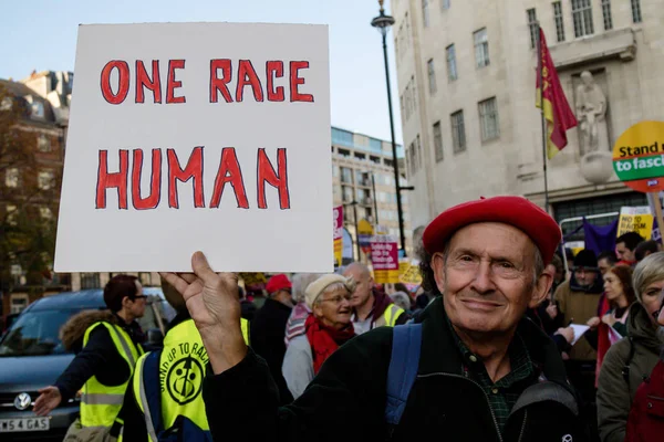 Londres Royaume Uni Novembre Stand Racism Marche Travers Centre Londres — Photo