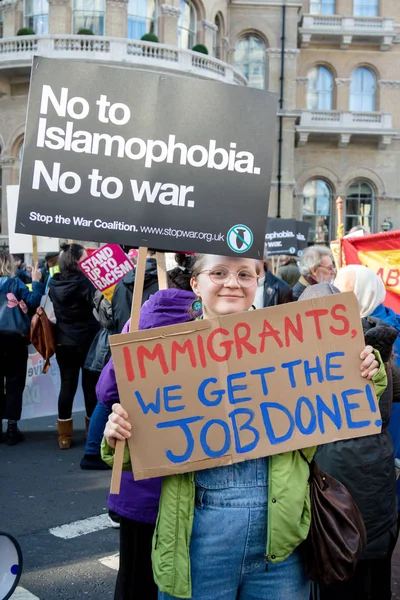 Londres Reino Unido Noviembre Marcha Stand Racism Por Centro Londres —  Fotos de Stock