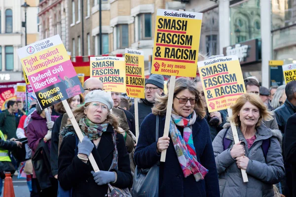 Londres Royaume Uni Novembre Stand Racism Marche Travers Centre Londres — Photo