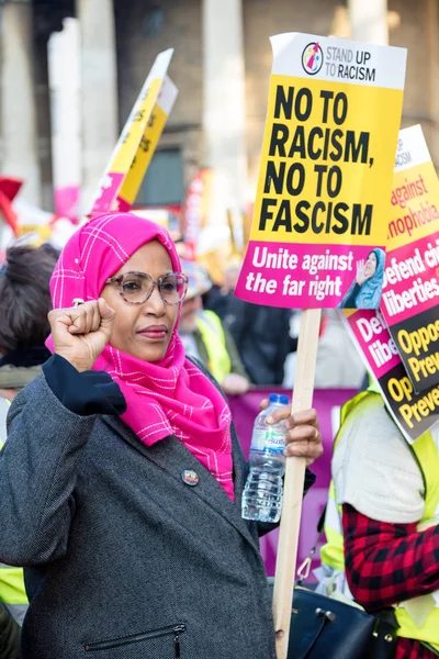 London Wielka Brytania Listopada Stand Rasizmu Marsz Przez Centrum Londynu — Zdjęcie stockowe