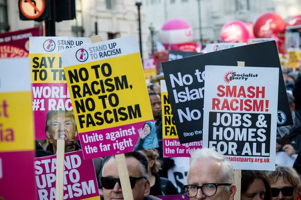 Londres Reino Unido Noviembre Marcha Stand Racism Por Centro Londres —  Fotos de Stock