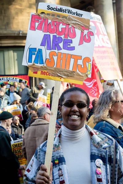Londres Reino Unido Noviembre Marcha Stand Racism Por Centro Londres —  Fotos de Stock