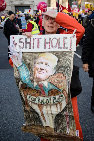 Londres Reino Unido Novembro Trump Proteser Stand Racism Marcha Através — Fotografia de Stock