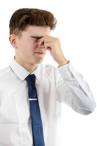 Jeune Adulte Portant Des Vêtements Bureau Visage Palming — Photo