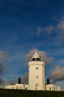 Dover, Amerika Birleşik Devletleri, 18 Ocak 2019:-Manş seyir üzerinde Port of Dover Güney kıvrım deniz fenerinde bir görünümünü