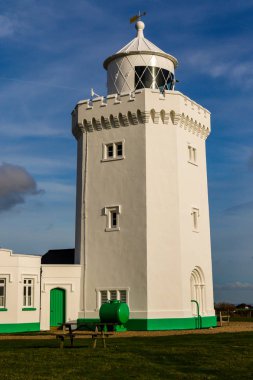 Dover, Amerika Birleşik Devletleri, 18 Ocak 2019:-Manş seyir üzerinde Port of Dover Güney kıvrım deniz fenerinde bir görünümünü