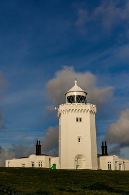 Dover, Amerika Birleşik Devletleri, 18 Ocak 2019:-Manş seyir üzerinde Port of Dover Güney kıvrım deniz fenerinde bir görünümünü