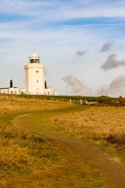 Dover, Amerika Birleşik Devletleri, 18 Ocak 2019:-Manş seyir üzerinde Port of Dover Güney kıvrım deniz fenerinde bir görünümünü
