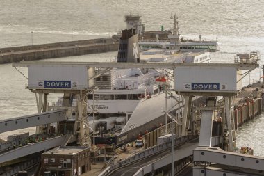 Dover, Amerika Birleşik Devletleri, 18 Ocak 2019:-Port of Dover, yakın İngilizler port Fransa'ya Kent görünümü