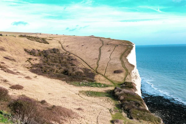 Parkland Aan Bovenkant Van Beroemde White Cliffs Dover — Stockfoto
