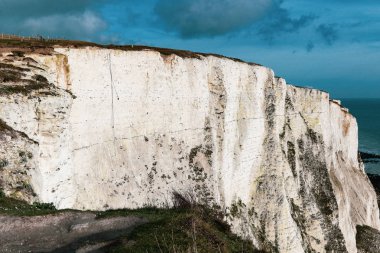 Bir görünüm üzerinden ünlü beyaz Kayalıklarla Dover, Kent, İngiltere