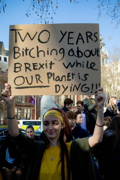 London United Kingdom 15Th February 2019 Striking School Aged Children — Stock Photo, Image