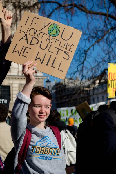 London United Kingdom 15Th February 2019 Striking School Aged Children — Stock Photo, Image