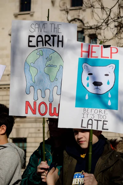 London United Kingdom 15Th February 2019 Striking School Aged Children — Stock Photo, Image