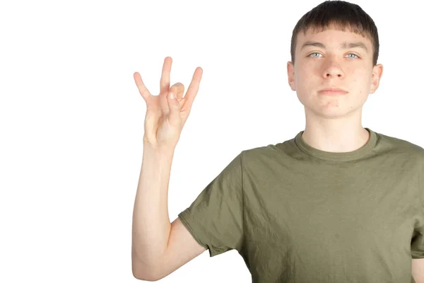 Lenguaje de señas americano realizado por una mano — Foto de Stock