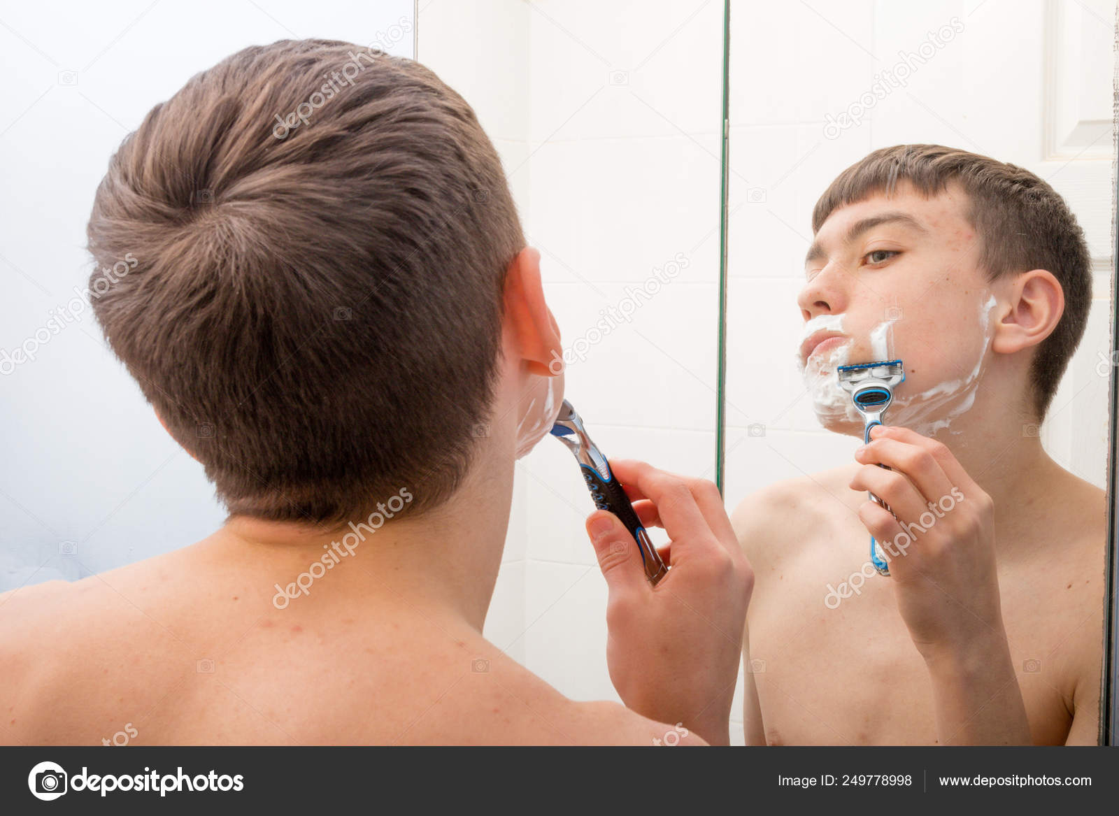 Shaving Teen