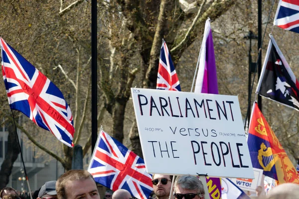 런던에서 Brexit 일 항의 — 스톡 사진