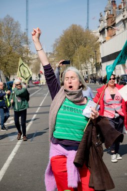 Londra'nın merkezinde exctintion İsyanı Protesto