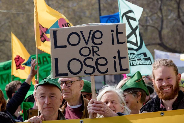 Protesto de Rebelião de Extinção no centro de Londres — Fotografia de Stock