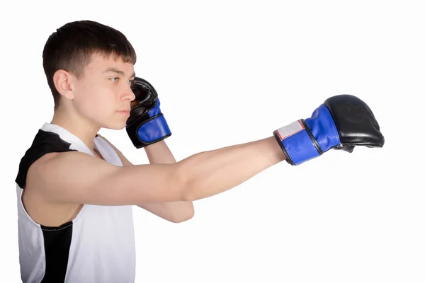 Adolescente boxeador — Fotografia de Stock