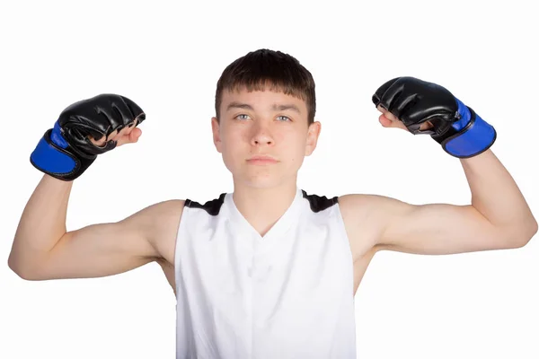Adolescente chico boxeador — Foto de Stock