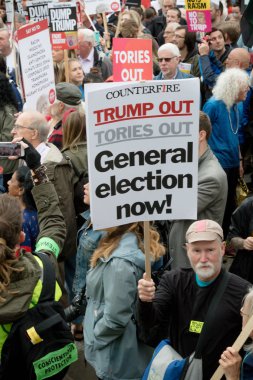 Londra'nın merkezinde Anti Donald Trump Protestocular