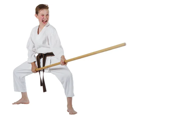 Tizenéves fiú csinál harcművészetek — Stock Fotó