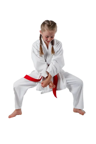 Tweenage dziewczyna będzie Karate — Zdjęcie stockowe
