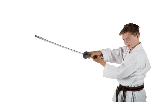 Teenage boy doing martial arts — Stock Photo, Image