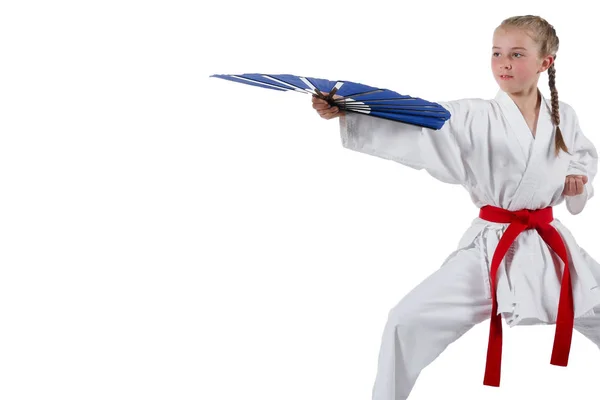 Tweenage flicka går Karate — Stockfoto