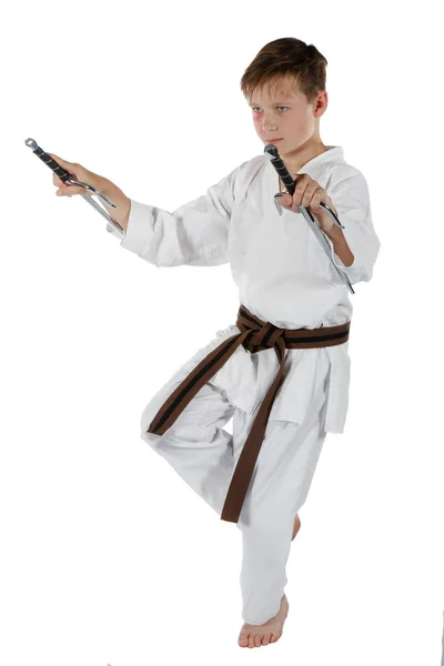 Teenage boy doing martial arts — Stock Photo, Image