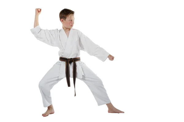 Adolescente haciendo artes marciales — Foto de Stock