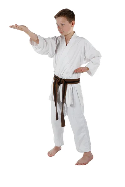 Teenage boy doing martial arts — Stock Photo, Image