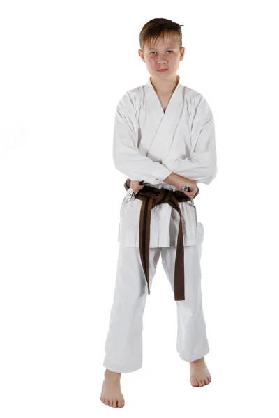 Teenage boy doing martial arts — Stock Photo, Image