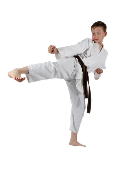 किशोरवयीन मुलगा मार्शल आर्ट करत आहे — स्टॉक फोटो, इमेज