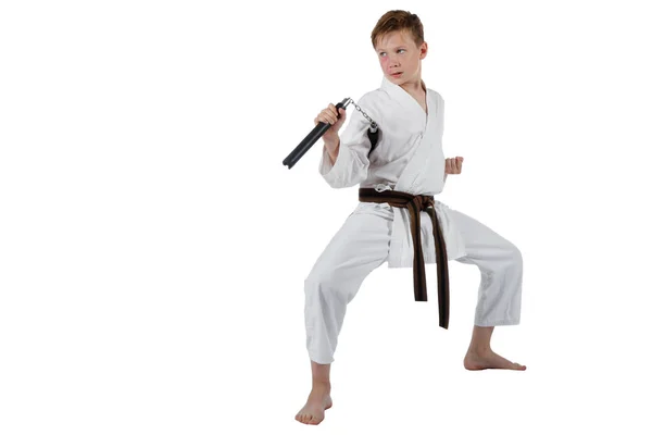 Έφηβο αγόρι που κάνει πολεμικές τέχνες — Φωτογραφία Αρχείου