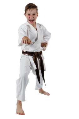 Dövüş sanatları yapan genç çocuk