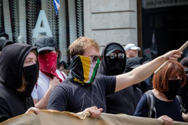 Anti fascist protests in London clipart