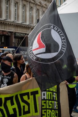 Anti fascist protests in London clipart
