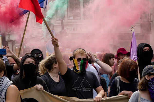 Антифашистські протести в Лондоні — стокове фото