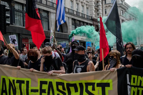 Antyfaszystowskie protesty w Londynie — Zdjęcie stockowe