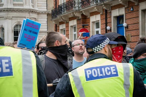 Antyfaszystowskie protesty w Londynie — Zdjęcie stockowe