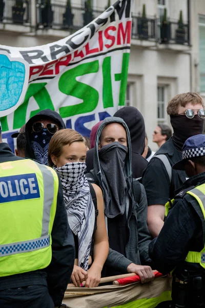 Anti fasiszta tüntetések Londonban — Stock Fotó