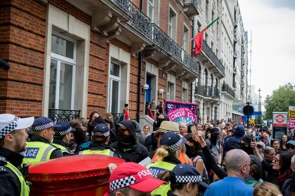 Antyfaszystowskie protesty w Londynie — Zdjęcie stockowe