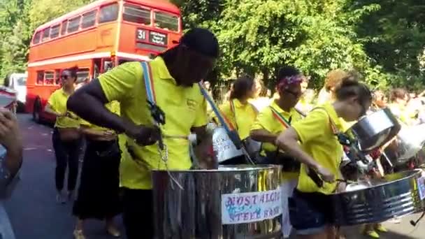 Londýn Velká Británie Srpna Ocelové Bubeníky Karnevalu Notting Hill Západním — Stock video